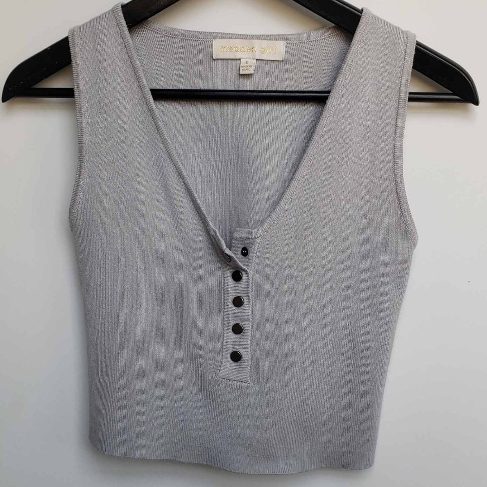 Silvery Grey Crop Top